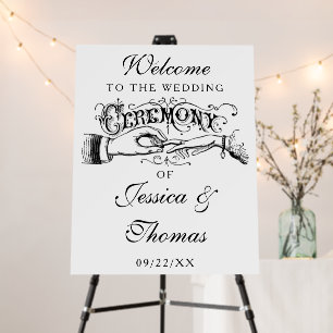 Vintage Wedding Ceremony Welcome Sign