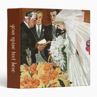 Vintage Wedding Ceremony with Bride and Groom 3 Ring Binder