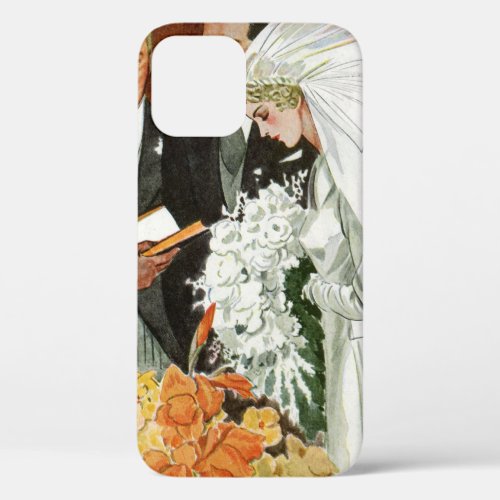 Vintage Wedding Ceremony with Bride and Groom iPhone 12 Case