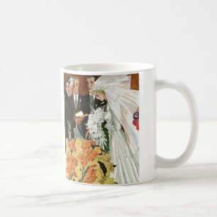Vintage Wedding Ceremony with Bride and Groom Coffee Mug
