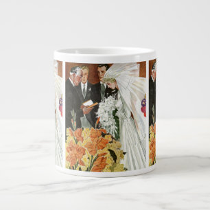 Vintage Wedding Ceremony with Bride and Groom Giant Coffee Mug