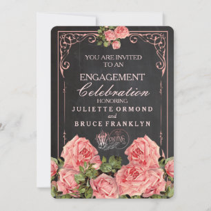 Vintage Wedding Chalkboard - Engagement Invitation