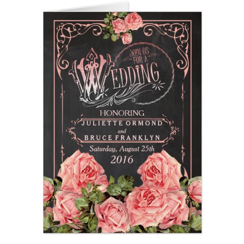 Vintage Wedding Chalkboard _ Greeting CardInvite