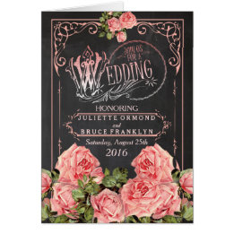 Vintage Wedding Chalkboard - Greeting Card/Invite Cards