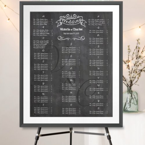 Vintage Wedding Chalkboard Guest Seating Chart