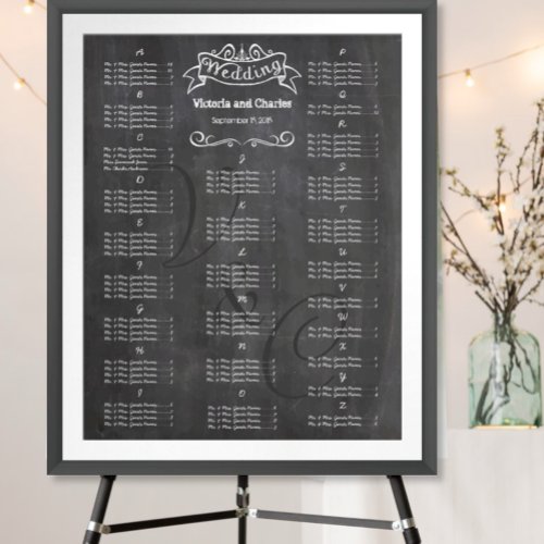 Vintage Wedding Chalkboard Guest Seating Chart