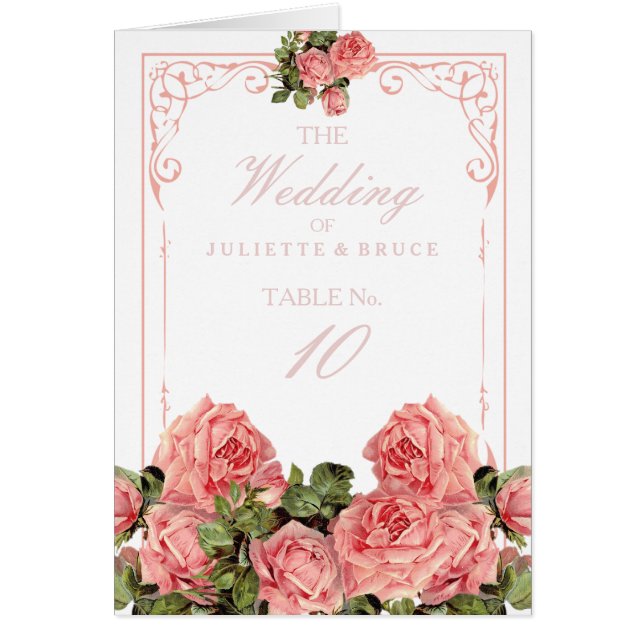 Vintage Wedding Chalkboard - Table Number Card (Front)