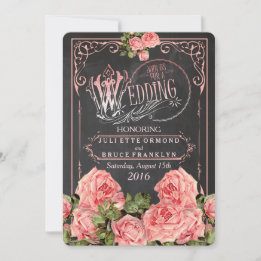 Vintage Wedding Chalkboard - Wedding Invitation