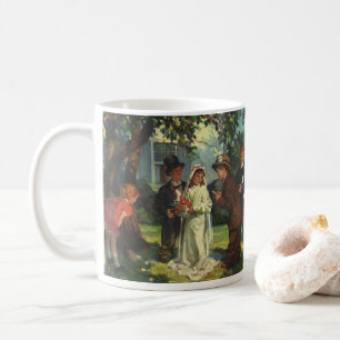 Vintage Wedding, Children Pretend Bride and Groom Coffee Mug