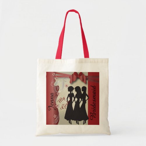 Vintage Wedding Classy Design   Garnet Red Tote Bag