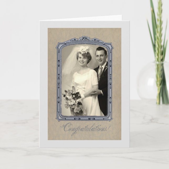 Vintage Wedding Congratulations Card (Front)