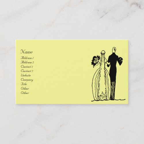 Vintage Wedding Couple Business Card Template