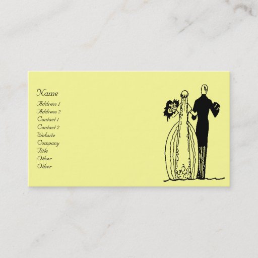 Customizable Vintage Wedding Couple Business Card Template