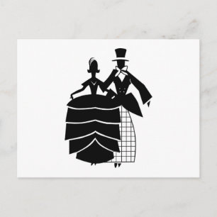 VIntage Wedding Couple Postcard