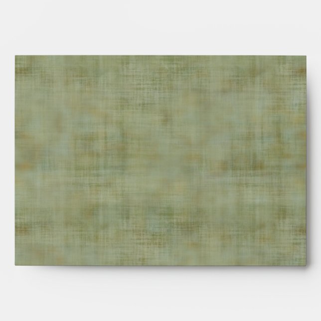 Vintage Wedding Damask Green Brown Envelope (Front)