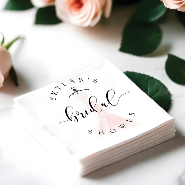 Vintage Wedding Dress Pink Bridal Shower White Napkins (Vintage Wedding Dress Pink Bridal Shower White Napkins)