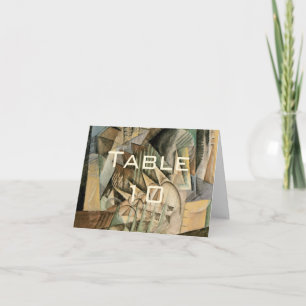 Vintage Wedding, Earth Tones Colors, Cubism Art Thank You Card