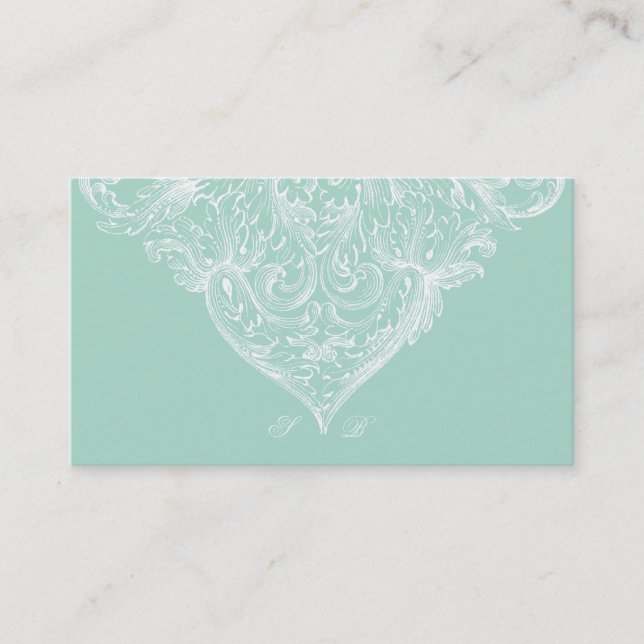 Vintage Wedding Event Planner Spring Green Business Card (Front)