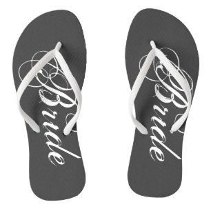 Vintage wedding flip flops for bride and groom