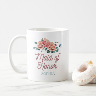 Vintage Wedding Flowers Maid of Honor Coffee Mug