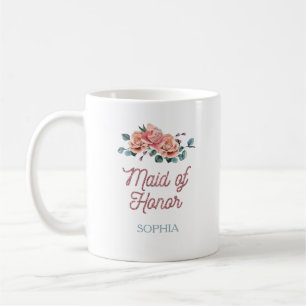 Vintage Wedding Flowers Maid of Honor Coffee Mug