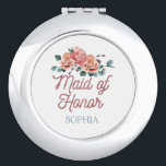 Vintage Wedding Flowers Maid of Honor Compact Mirror<br><div class="desc">It's a Vintage Wedding Flowers Maid of Honor Compact Mirror.
You can insert a name.

It's a meaningful gift and Please convey your sincerity.</div>