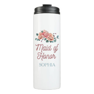 Vintage Wedding Flowers Maid of Honor Thermal Tumb Thermal Tumbler