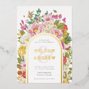 Vintage Wedding Foil Invitation