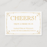 Vintage Wedding Free Drink Ticket | Custom Color