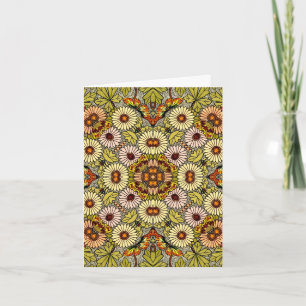 Vintage Wedding, Garden Flowers Floral Butterflies Letterpress Thank You Card
