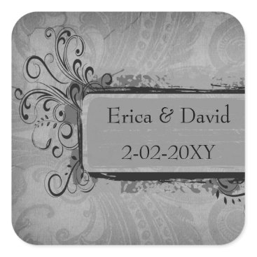 vintage wedding gray envelopes seals