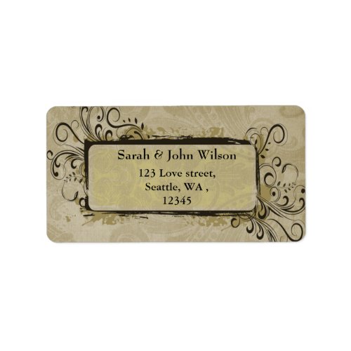 vintage wedding green return address label