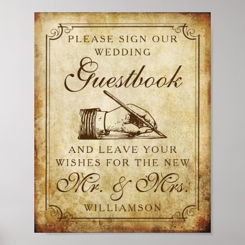 Vintage Wedding Guestbook Sign