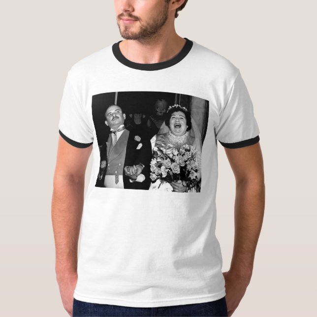 Vintage Wedding Happy Bride T-Shirt (Front)