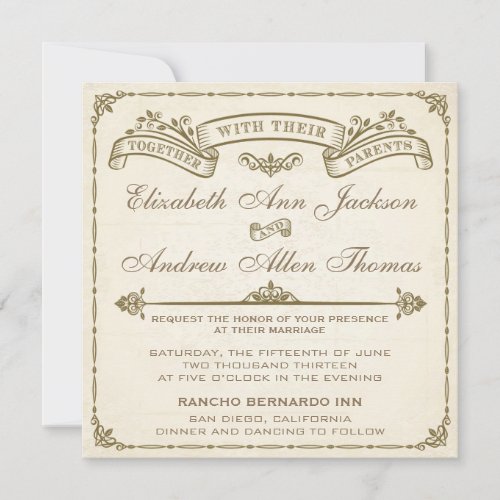 Vintage Wedding Invitation