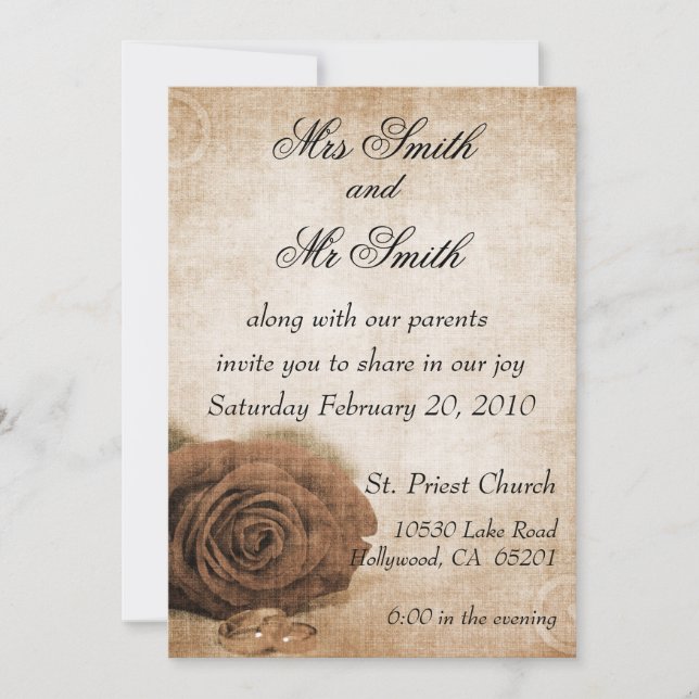 Vintage Wedding Invitation (Front)