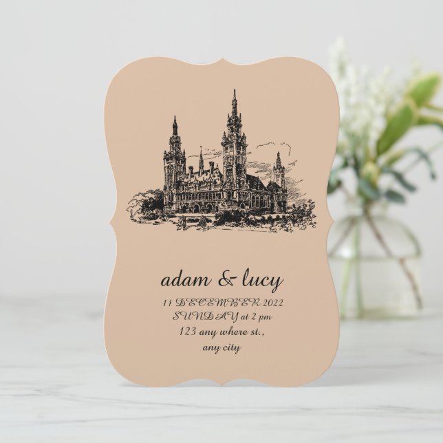 vintage wedding invitation (Standing Front)