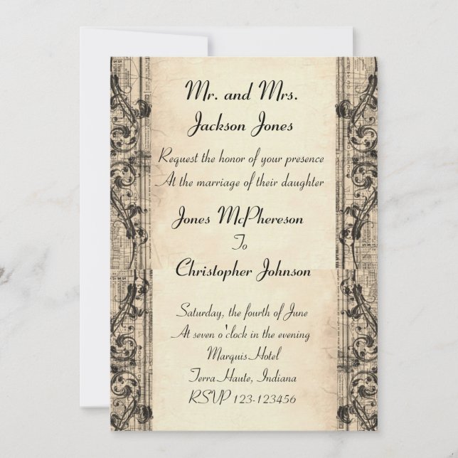 Vintage Wedding Invitation (Front)