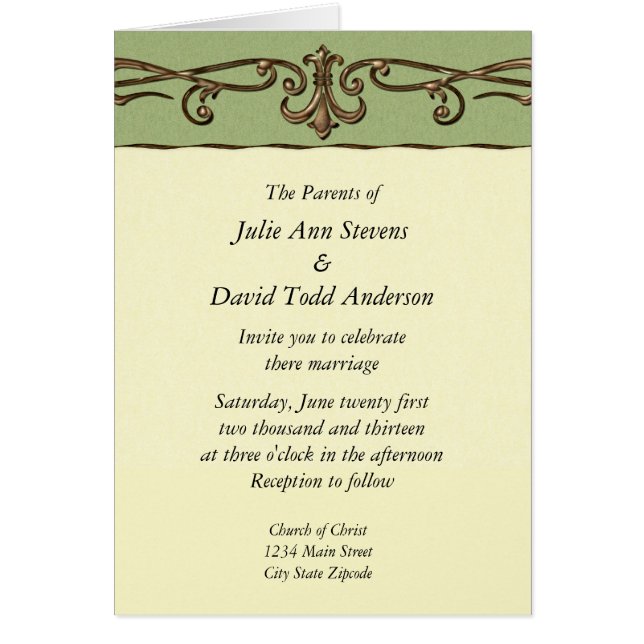 Vintage Wedding Invitation (Front)