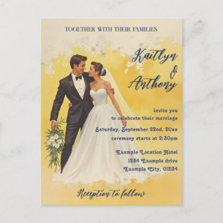 Vintage Wedding Invitation Belle éPoque Style Postcard