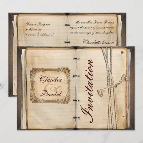 Vintage wedding Invitation cards