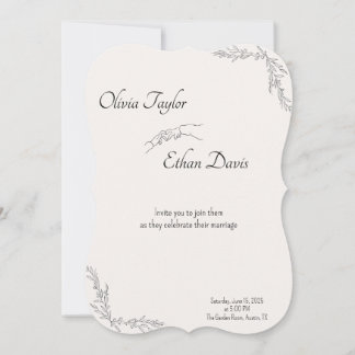 Vintage Wedding Invitation Classic Elegant simple