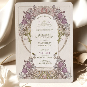 Vintage Wedding Invitation William Morris Lavender
