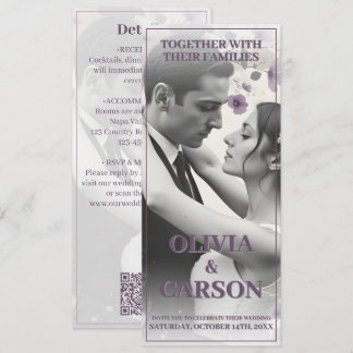 Vintage Wedding Invitation with Romantic Couple