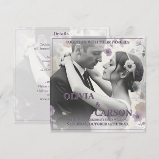Vintage Wedding Invitation with Romantic Couple