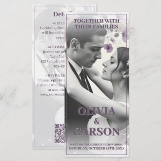 Vintage Wedding Invitation with Romantic Couple