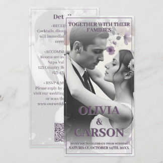 Vintage Wedding Invitation with Romantic Couple