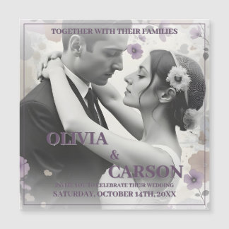 Vintage Wedding Invitation with Romantic Couple