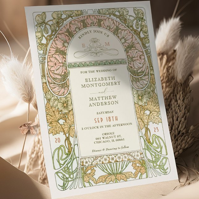 Vintage Wedding Invitations Art Nouveau by Mucha (Creator Uploaded)