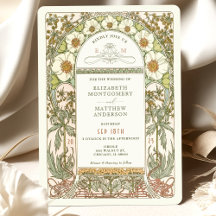 Vintage Wedding Invitations Art Nouveau by Mucha